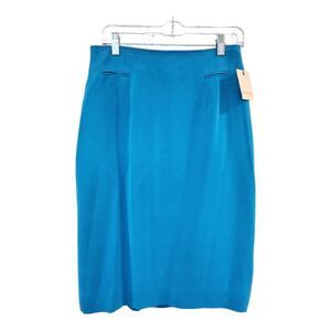 Dana Buchman Skirt‎ 100% SILK Turquoise Blue Sz 12